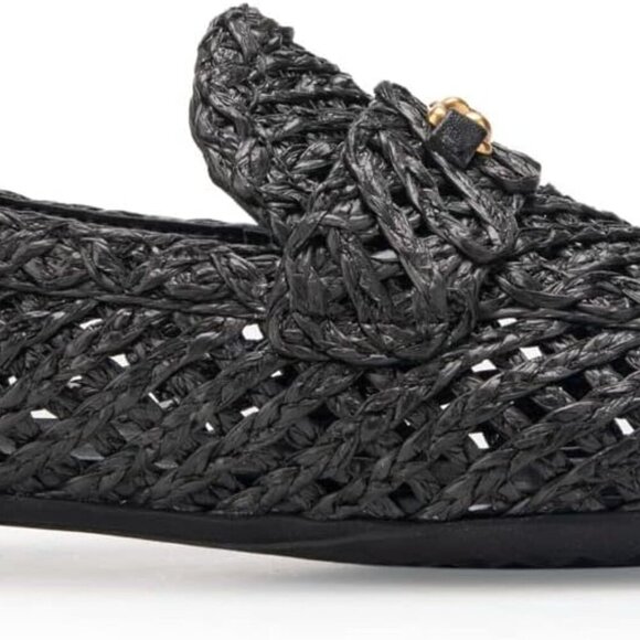 New in Box Aerosoles Hour Raffia Loafer in Black with Size 5 - Picture 4 of 13